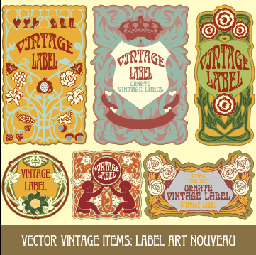 Ornate vintage labels creative vector set 07 vintage ornate labels label creative   