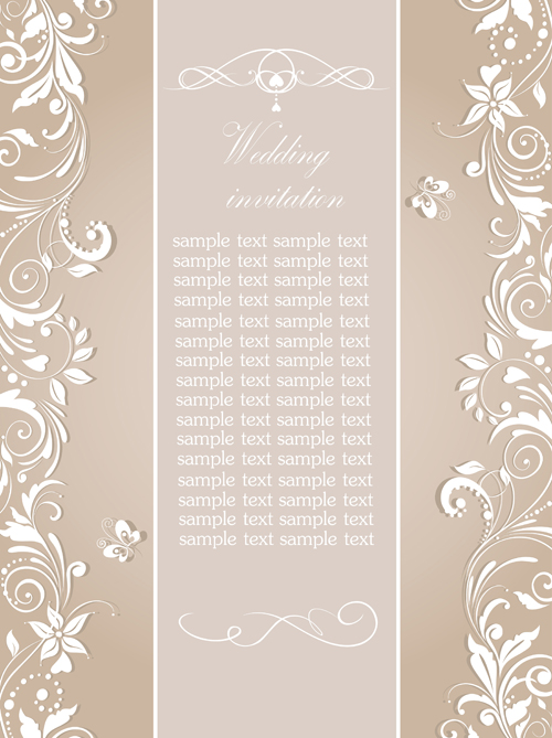 Elegant floral decor wedding invitation cards vector 03 wedding invitation cards invitation elegant decor cards card   