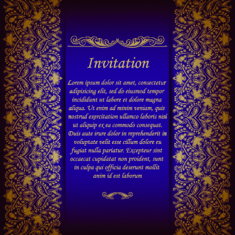 Retro floral invitation vector 05 Retro font invitation floral   