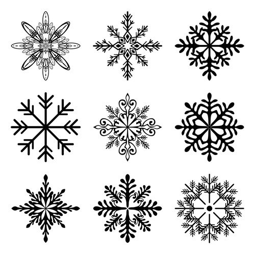 Christmas snowflake icons set vector 01 snowflake icons christmas   