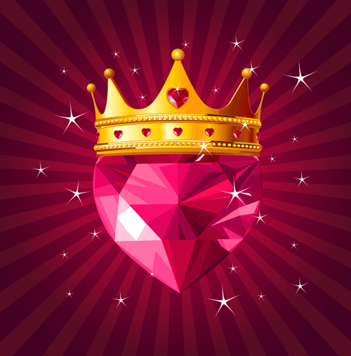 Shining diamond heart valentines day cards vector 04 valentines shining heart diamond day cards   