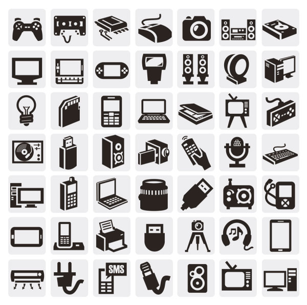 Huge collection of Black and white icons vector 02 icons icon Huge collection collection black and white black   