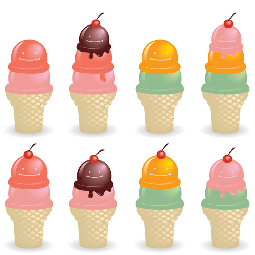 Vivid Ice cream design elements vector 03 vivid ice cream elements element   