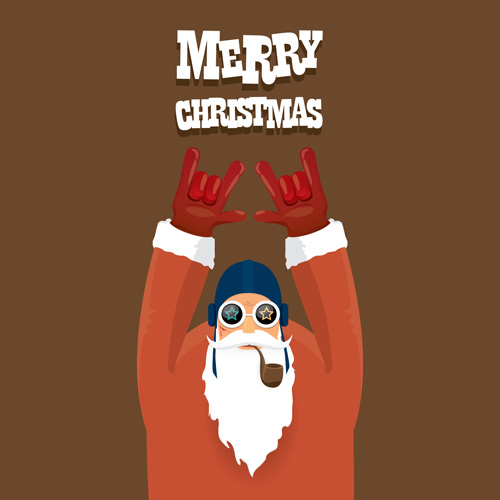 Funny santa claus vector design material 01 santa material funny design Claus   