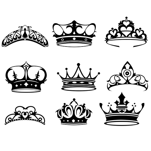 Vector crown creative silhouettes set 10 silhouettes crown   