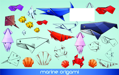 Cute Animal Origami elements vector 01 origami elements element cute Animal   