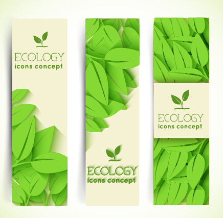 Ecology banner green style vector 02 Green style green ecology class banner   