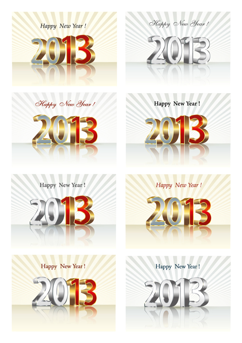 Bright 2013 New Year design vector material 01 new year material bright 2013   