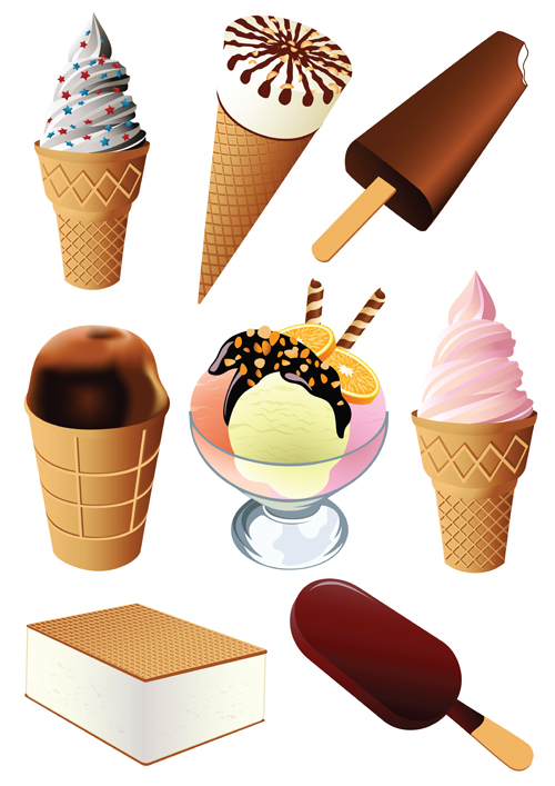 Vivid Ice cream design elements vector 02 vivid ice cream elements element   