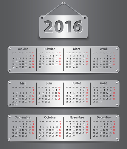 Metal Calendar 2016 creative vector metal creative calendar 2016   