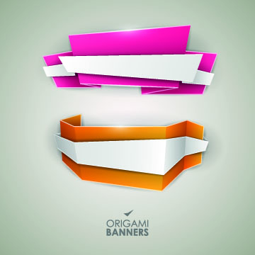 Creative origami banner design vector 01 creative origami creative banner   