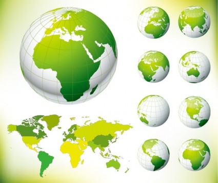 Green earth and the world map vector world map vector green earth   