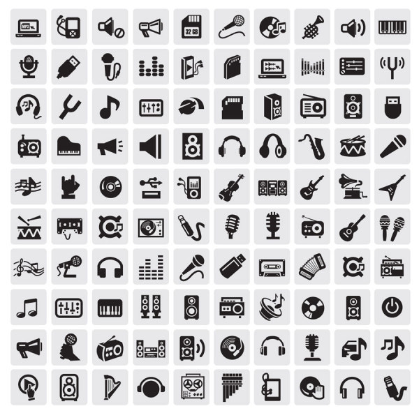 Huge collection of Black and white icons vector 06 icons icon Huge collection collection black and white black   
