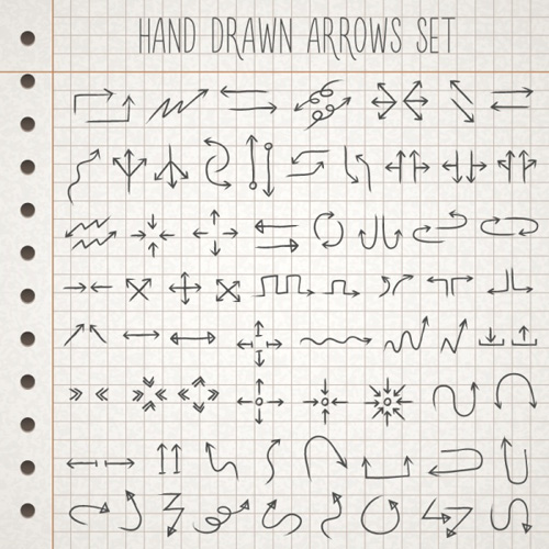 Hand drawn arrows design vector set hand drawn design arrows   