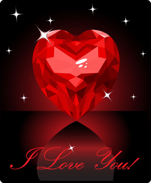 Shining diamond heart valentines day cards vector 06 valentines shining heart diamond day cards   