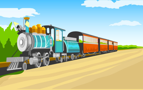 Cartoon Retro Train vector train Retro font cartoon   