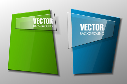 Colorful shape with glass banners vector set 23 Shape glass colorful banners   