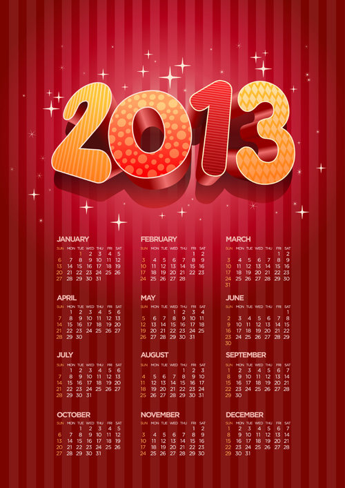 Elements 2013 Calendar design vector graphics 02 elements element calendar 2013   
