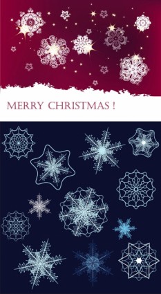 Beautiful snowflake background vector set snowflake material beautiful background   