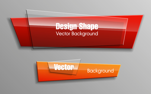Colorful shape with glass banners vector set 06 Shape glass colorful banners   