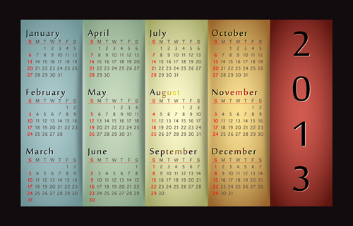 Elements 2013 Calendar design vector graphics 03 elements element calendar 2013   
