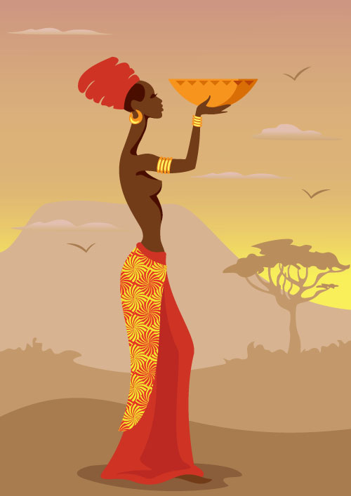 African woman illustrtion vector material 01 woman material illustrtion african   