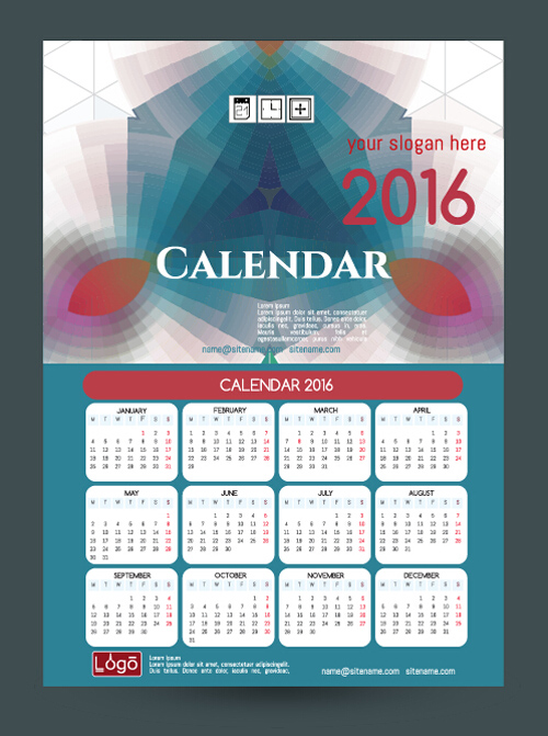 2016 technology calendar template vector 20 template technology calendar 2016   