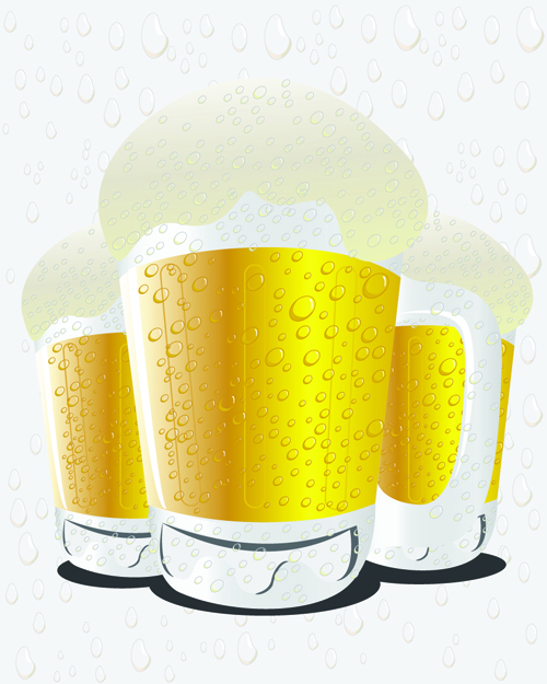 Glass cups with beer vector graphics 02 glass cup cups beer   