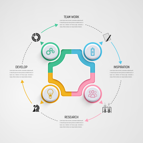Circular business infographics creative vectors template 03 template infographic creative circular business   