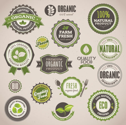 Set of organic food labels vector 02 organic labels label food label   
