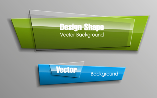 Colorful shape with glass banners vector set 08 Shape glass colorful banners   