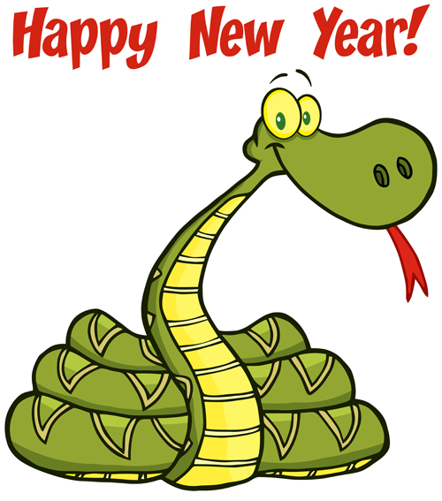 Cute Snake 2013 design elements vector material 03 snake material elements element 2013   