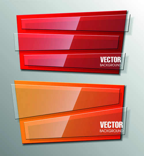 Shiny glass with origami banner vector 01 shiny origami class banner   