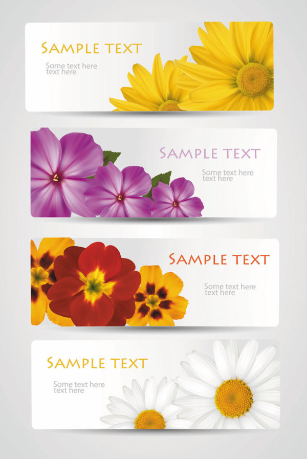 with Flowers cards vector template 02 flowers flower cards   