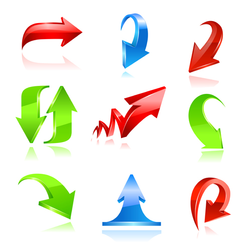 Various colorful arrows vector graphics 02 Various colorful arrows   