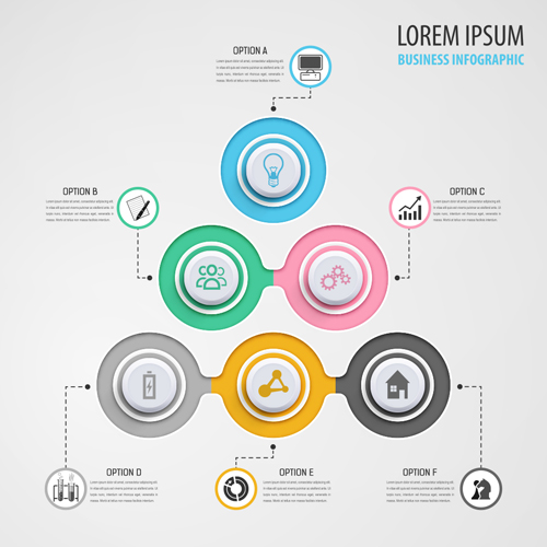 Circular business infographics creative vectors template 12 template infographic creative circular business   