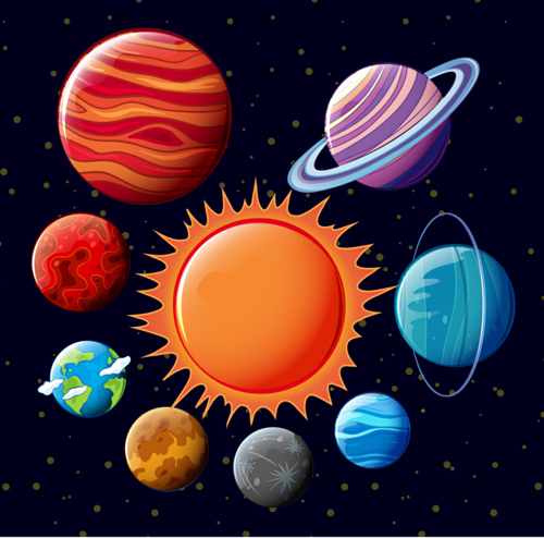 Solar system planets vector material 02 system solar planets material   