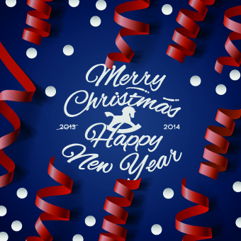 Christmas New Year Ribbon Background vector 01 ribbon new year christmas background vector background   