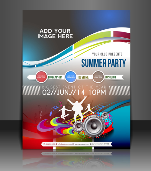 Abstract Summer Party Flyers design vector 04 summer flyer abstract   