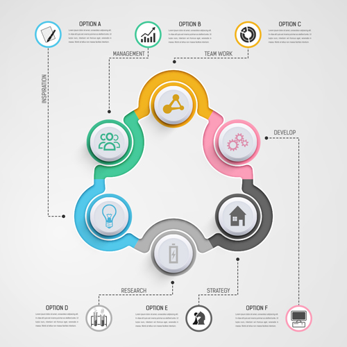 Circular business infographics creative vectors template 04 template infographic creative circular business   