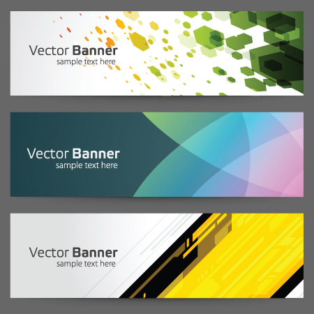 Modern colored banner 03 vector material modern material colored banner   