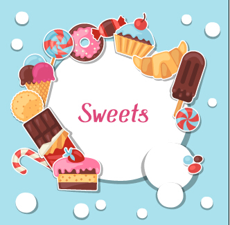 Candy and sweets vector background set 03 sweets candy background   