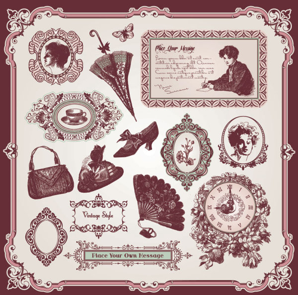 Vintage Pattern labels vector set 04 vintage pattern labels label   