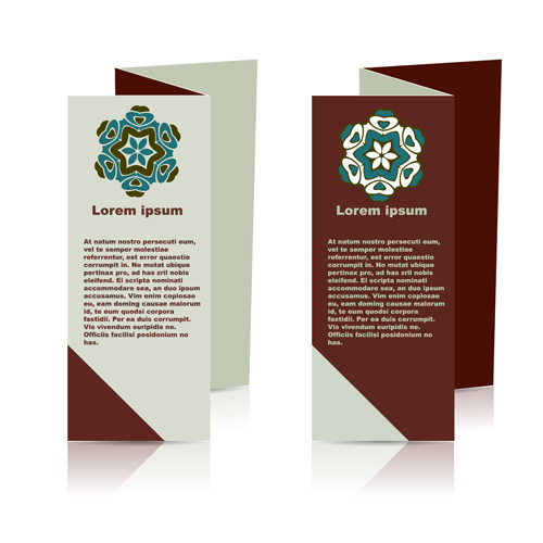 Fold flyer with brochure vector template set 03 template fold flyer brochure   