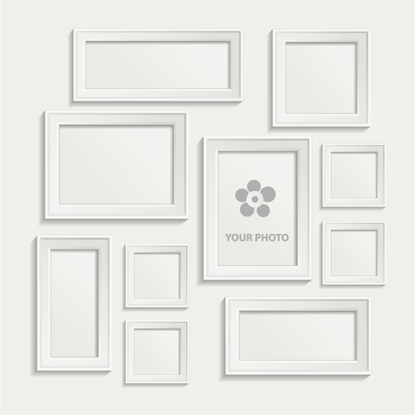 White photo frame set 02 vector white photo frame frame   