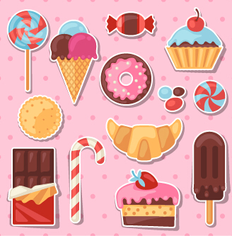 Candy and sweets vector background set 01 sweets candy background   