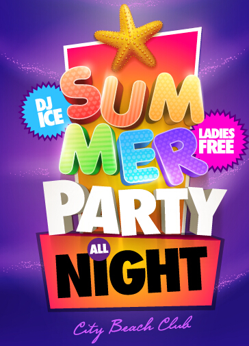 Creative summer party poster design vecor 02 summer poster design poster creative   