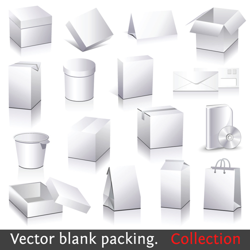 Different blank Packaging design vector set 01 packaging pack different   
