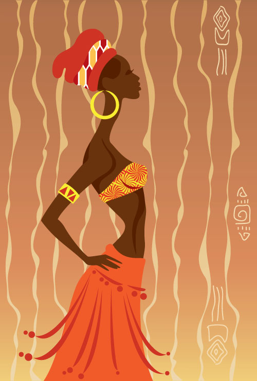 African woman illustrtion vector material 03 woman material illustrtion african   