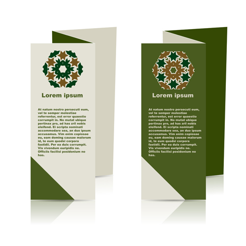 Fold flyer with brochure vector template set 14 template fold flyer brochure   